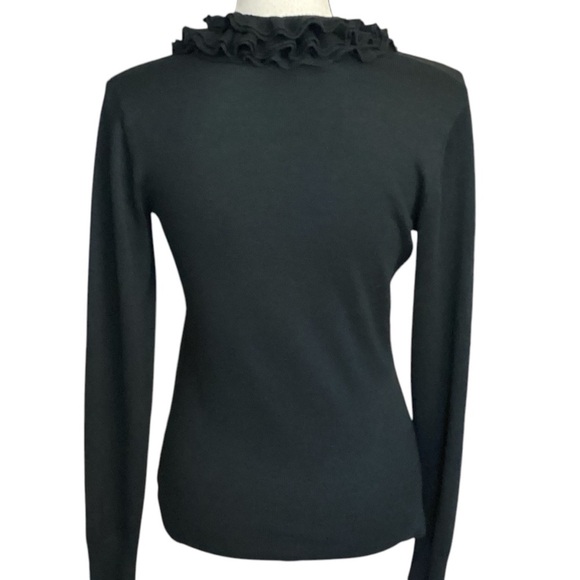 Merona Black Layered Ruffle Collar Cardigan Sweater, Size Small Feminine - Picture 7 of 10